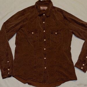 Panhandle Brown Paisley Button Down Shirt for Women